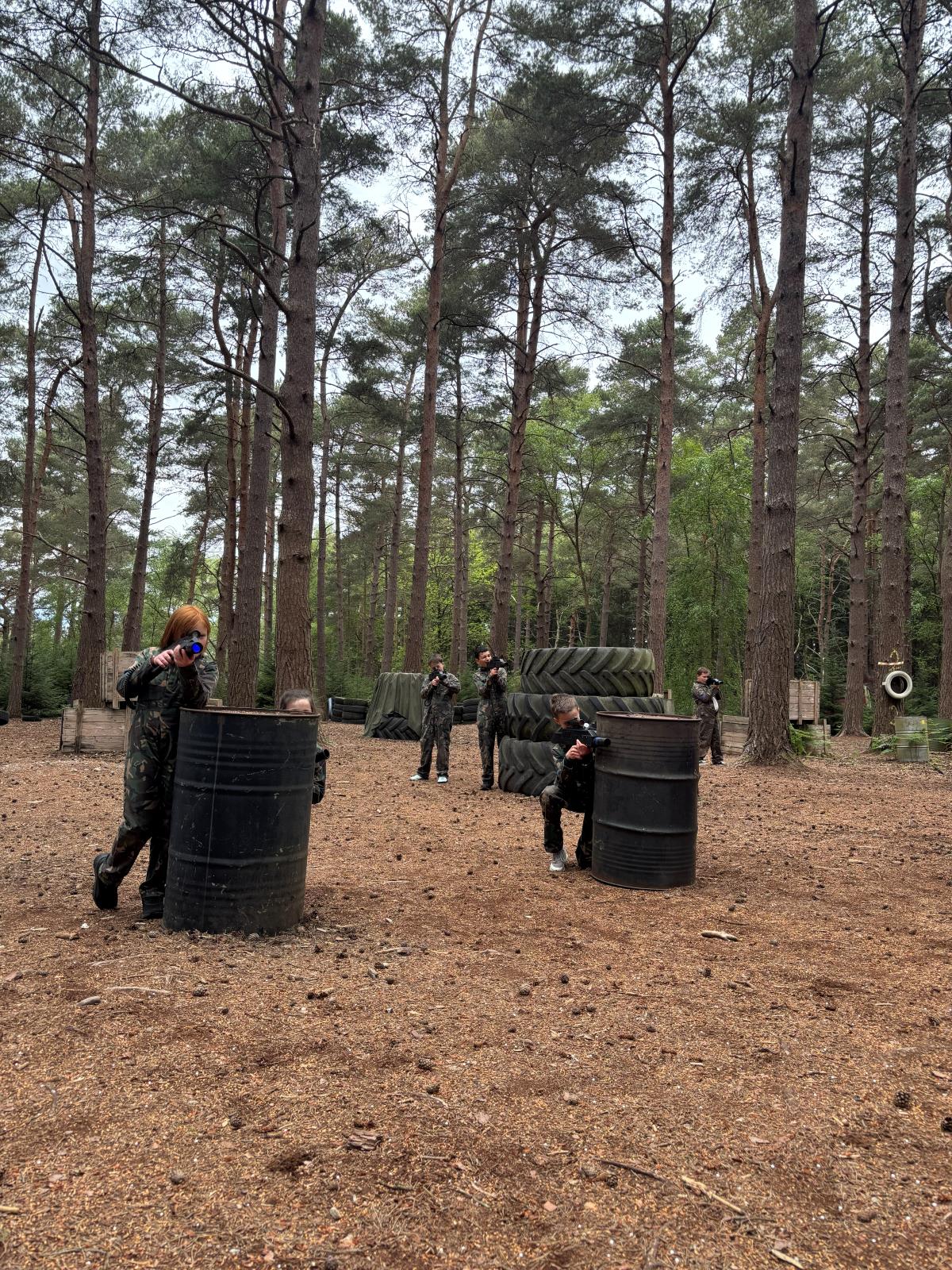 Player taking part in a Hyper Shock electric-shock laser tag game