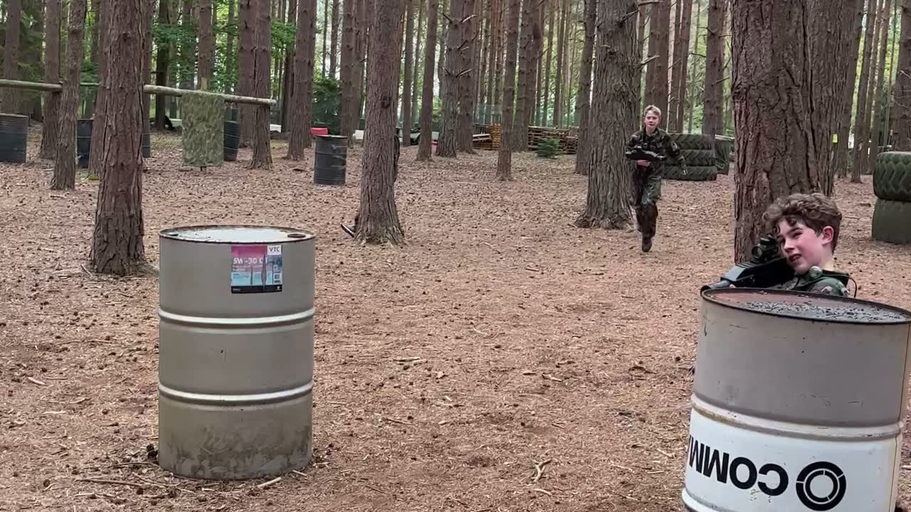 Players taking part in woodland laser tag at Leisure Matters